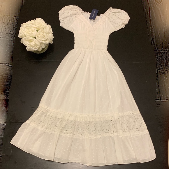 Anna Kaci Dresses & Skirts - Sold! Anna Kaci Bohemian Lace Trim Peasant Dress S
